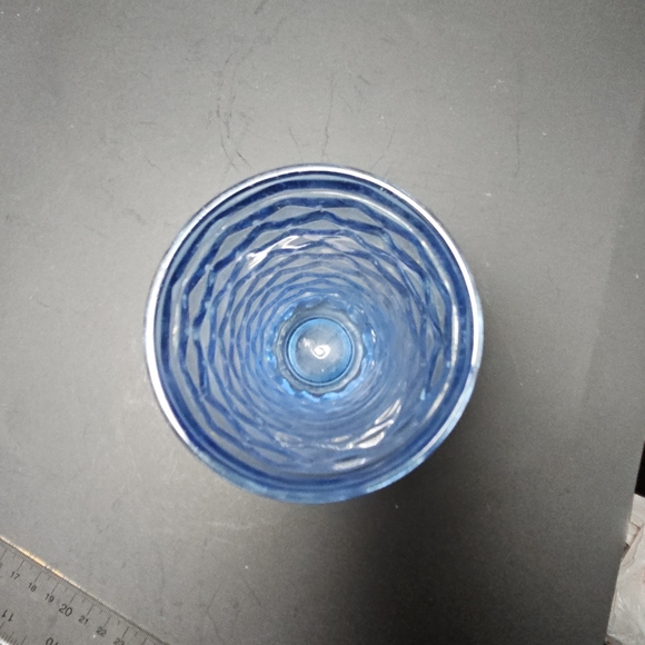 Vintage Indiana Glass Whitehall Ice Blue Cubist Water Goblet Glassware - Picture 2 of 3